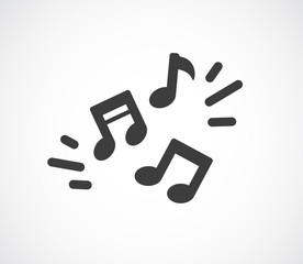 music notes icon - abstract background
