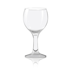 Blank transparent photo realistic isolated on white wine glass