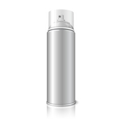 Blank vector realistic aerosol spray metal 3D bottle can
