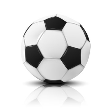 Blank photo realistic isolated on white football ball with