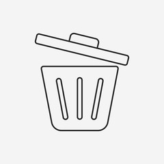 garbage can line icon