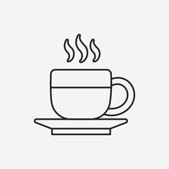 hot coffee line icon