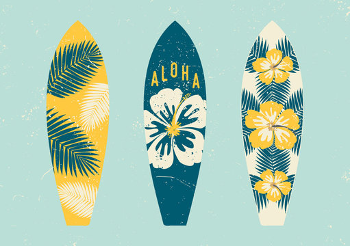 Tropical Design Surfboards Set