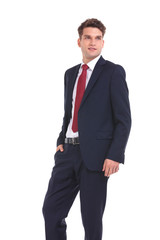 Side view of a young business man