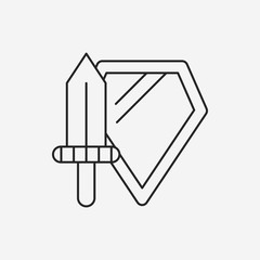 toy Sword and shield icon