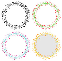 round flower vector frame set