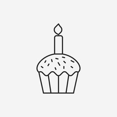 birthday cake line icon