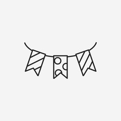 birthday ribbon line icon