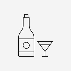 birthday drink line icon