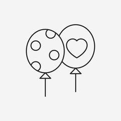 birthday balloon line icon