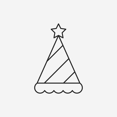 birthday hat line icon