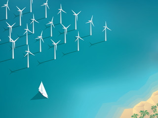 Offshore wind farm concept. Ecological background suitable for