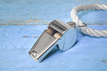 whistle of a soccer / football referee, free copy space