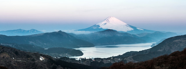 Fuji Mountain Lake Hakone Sonnenaufgang
