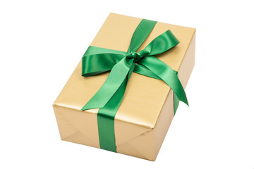 gekipptes goldenes weihnachtsgeschenk freisteller