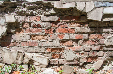 Destroyed Grey Brick Wall wallpaper