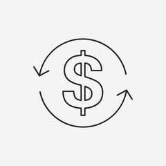 financial money exchange line icon