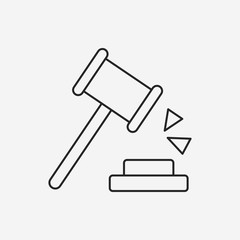 financial hammer line icon