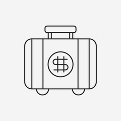 financial safety bag line icon