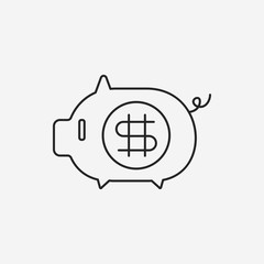financial piggybank line icon
