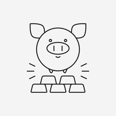 financial piggybank line icon