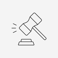 financial hammer line icon