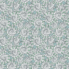 Vector seamless pattern with hand drawn decorative flowers. Abstract flower pattern. Background for use in design, web site, packing, textile, fabric