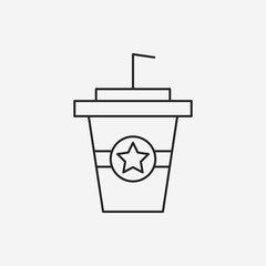 theater drinks and popcorn line icon