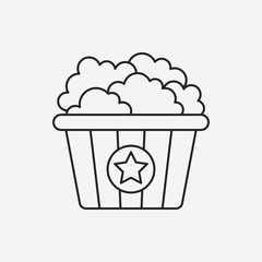 theater drinks and popcorn line icon
