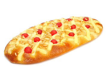 coca de Sant Joan, typical sweet flat cake from Catalonia, Spain