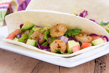 two delicious shrimp tacos 