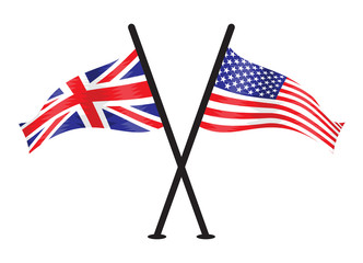 United Kingdom and USA vector flags