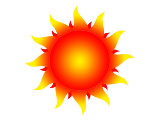 Symbol of the sun on a white background