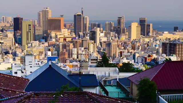 Kobe, Japan skyline of Sannomiya downtown district.