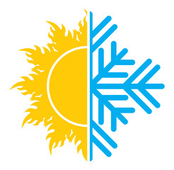 Air conditioning vector icon - summer winter