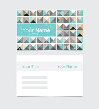 Business card template, retro background pattern