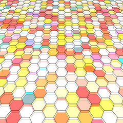 Abstract background with colorful hex polygons