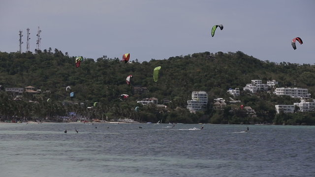 Kitesurfing on island Boracay and Bulabog
