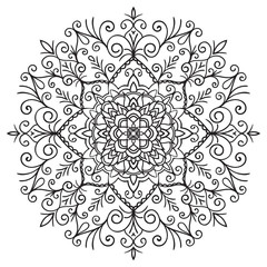 Hand drawing zentangle mandala element