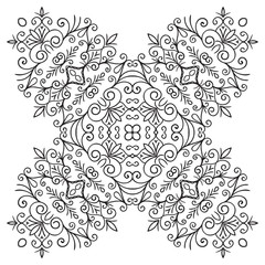 Hand drawing zentangle mandala element