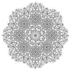 Hand drawing zentangle mandala element