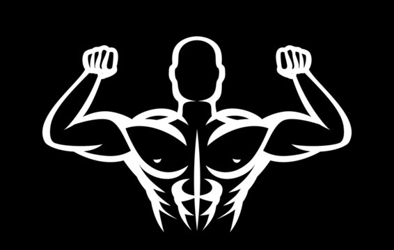 Fitness Bodybuilder vector icon