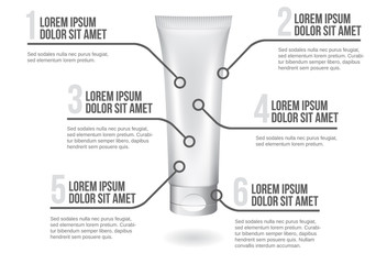Cosmetics tube infographic vector illustration