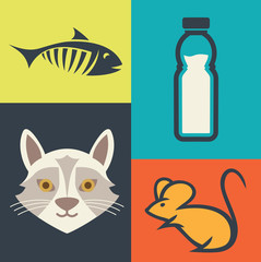 Cat menu vector illustration