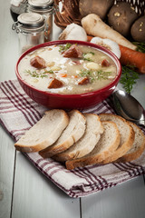 Sour soup made of rye flour