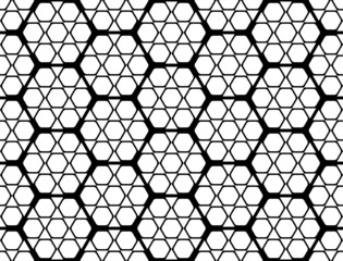 Fototapeta premium Design seamless monochrome hexagon geometric pattern