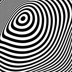 Design monochrome ellipse movement illusion background