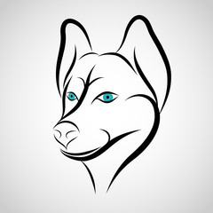Husky Dog logo vector