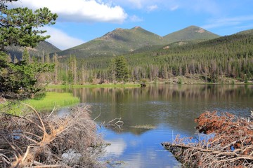 Fototapeta na wymiar Sprague Lake in Rocky Mountains
