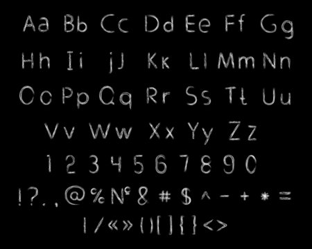 Vector chalk alphabet and numbers